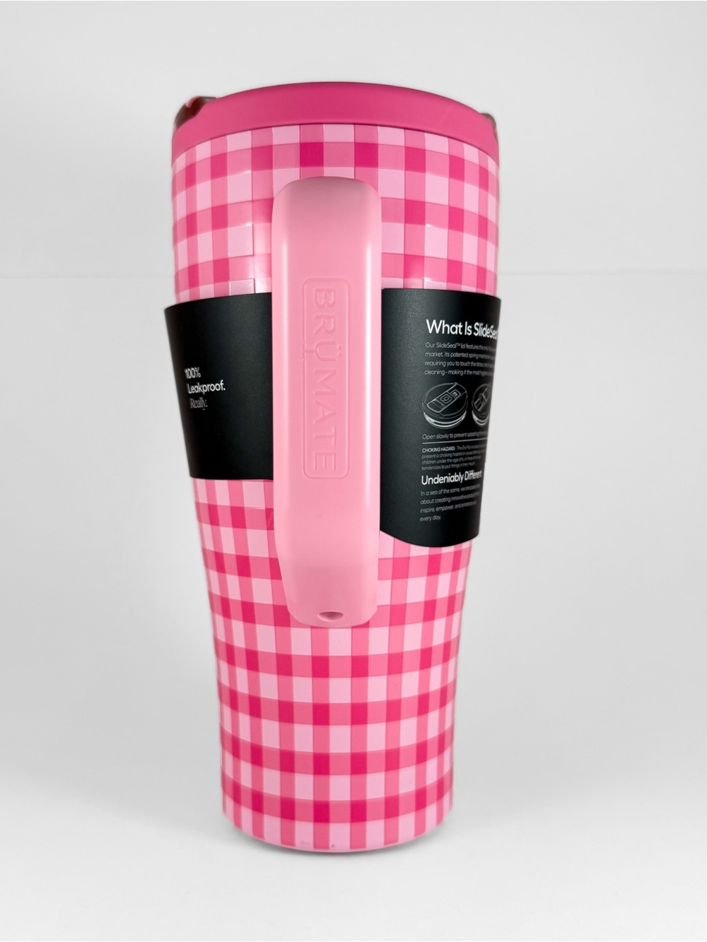 BruMate 30oz Stainless Steel Era Flip Water Bottle - Pink Gingham - Madi Nelson - Picture 2 of 14